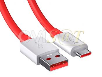 Cable de datos rojo Oneplus D301 con conector USB-A a USB tipo C 4A carga rápida Dash de 1 metro de longitud